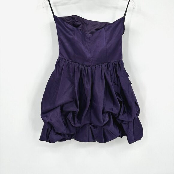 vintage 90s GUNNE SAX JESSICA MCCLINTOCK dress strapless satin emo goth purple S - Picture 6 of 8